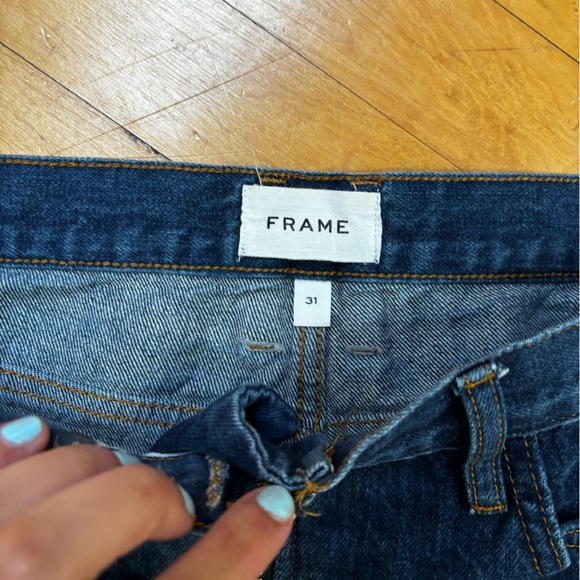 Frame Dark Blue Denim Jeans Zipper Front - Picture 3 of 3